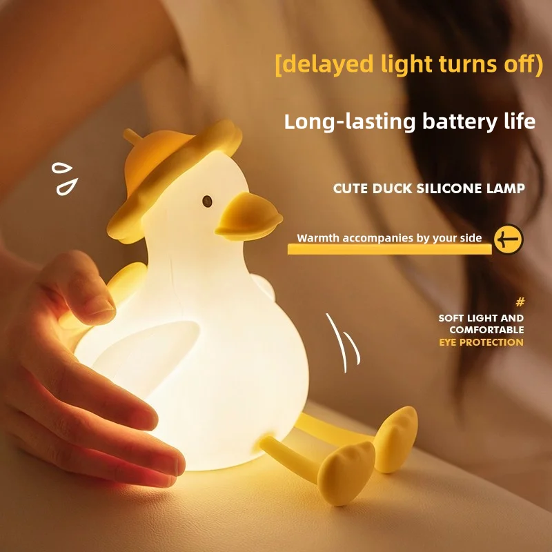 Lovable Delicate Silicone Duck Night time Gentle for Youngsters – Moveable Rechargeable LED Lamp for Residence Decor and Bedside Use in Bedrooms and Nurseries