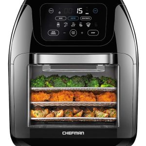 CHEFMAN 10L Multifunctional Digital Air Fryer with Rotisserie, Dehydrator, and Convection Oven – 17 Contact Display screen Presets for Frying, Roasting, Dehydrating, and Baking, with Auto…