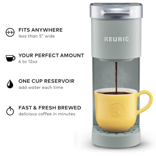 Keurig Ok-Mini Single Serve Espresso Maker for Ok-Cup Pods, 6 to 12 oz Brew Dimension, Wire Storage Included, Very best for Compact Areas, Studio Grey